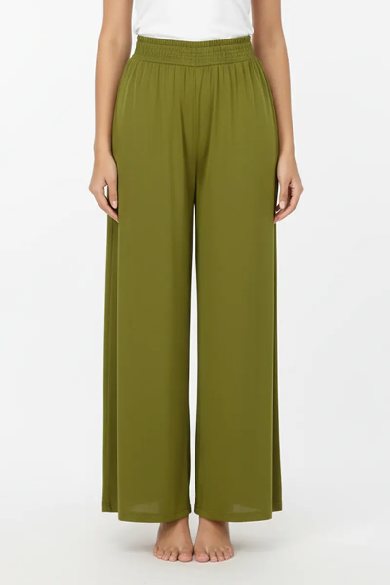 Lycra Solid Palazzos for Women  019317OLIFRESIZ