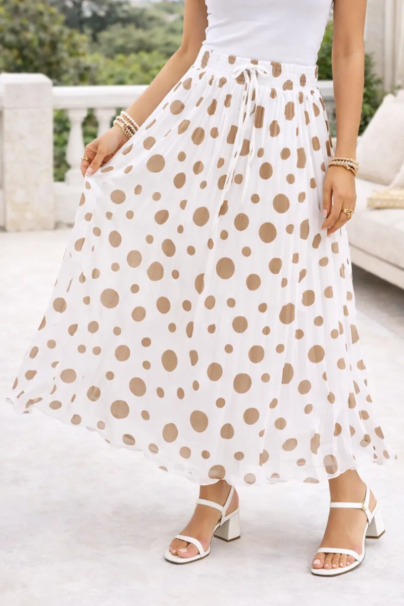 Georgette Polka Dot Printed Maxi Skirts for Women 019324FRESIZBRO