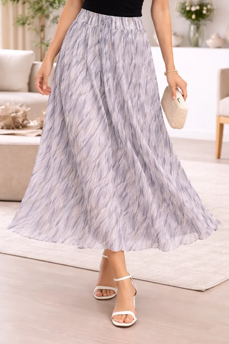 Georgette Abstract Printed Maxi Skirts for Women 019328FRESIZGRE