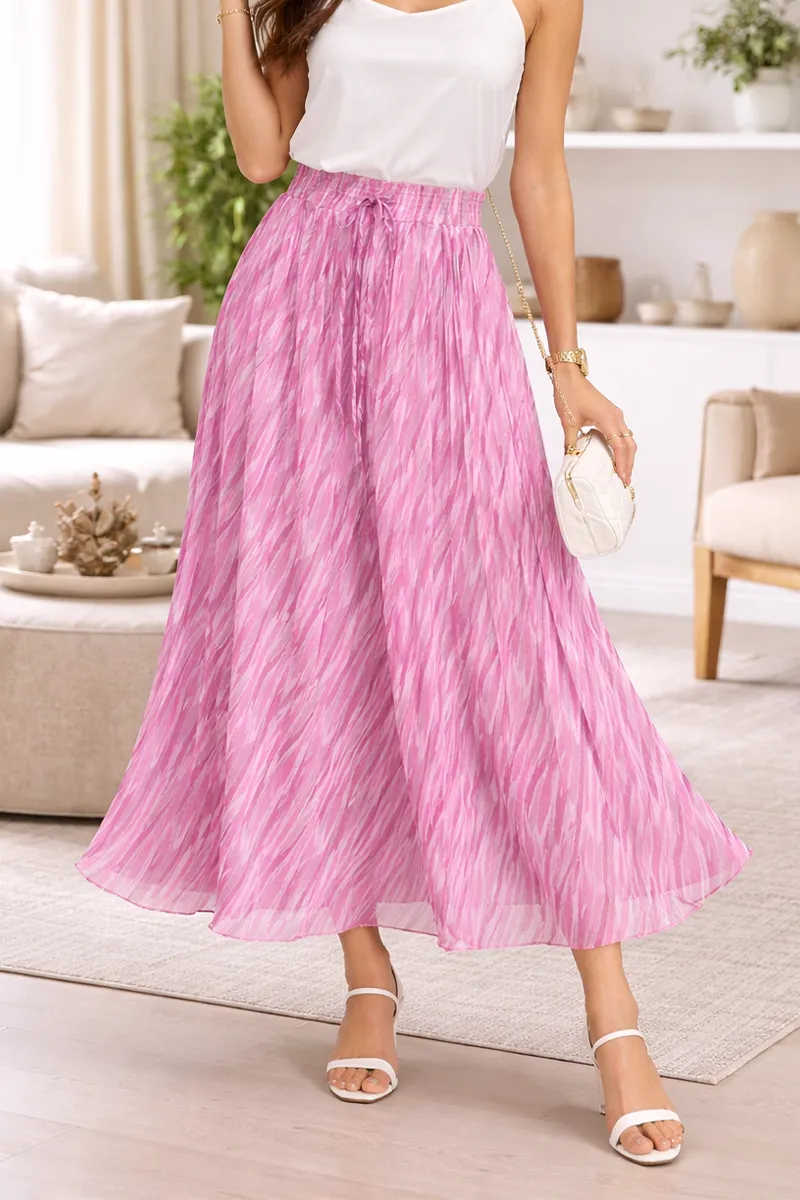 Georgette Abstract Printed Maxi Skirts for Women 019328FRESIZPIN
