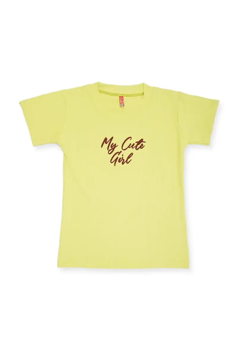Girl's Lycra Printed Regular T-Shirt