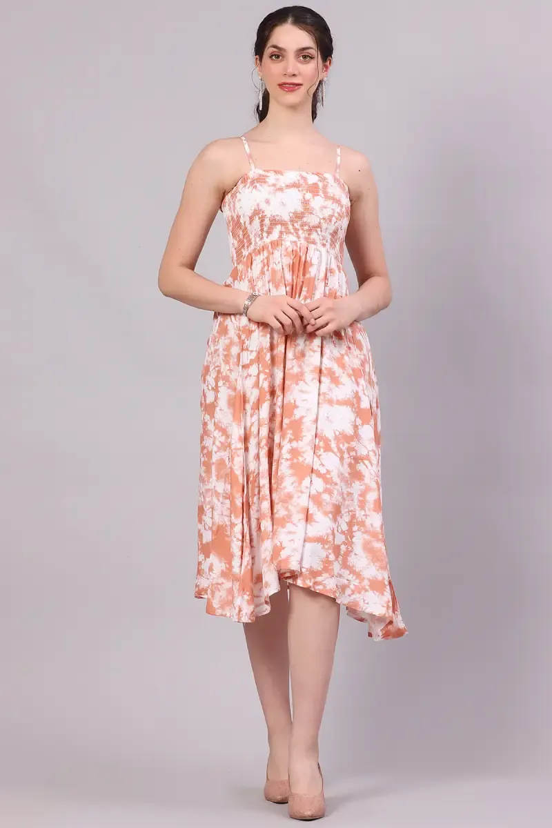 Women's Cotton Blend Tie & Dye A-line Dress 019346CORFRESIZ