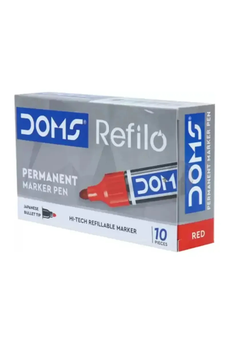Doms Refilo Permanent Marker Pen (Red) - Pack Of 1 019411RED2