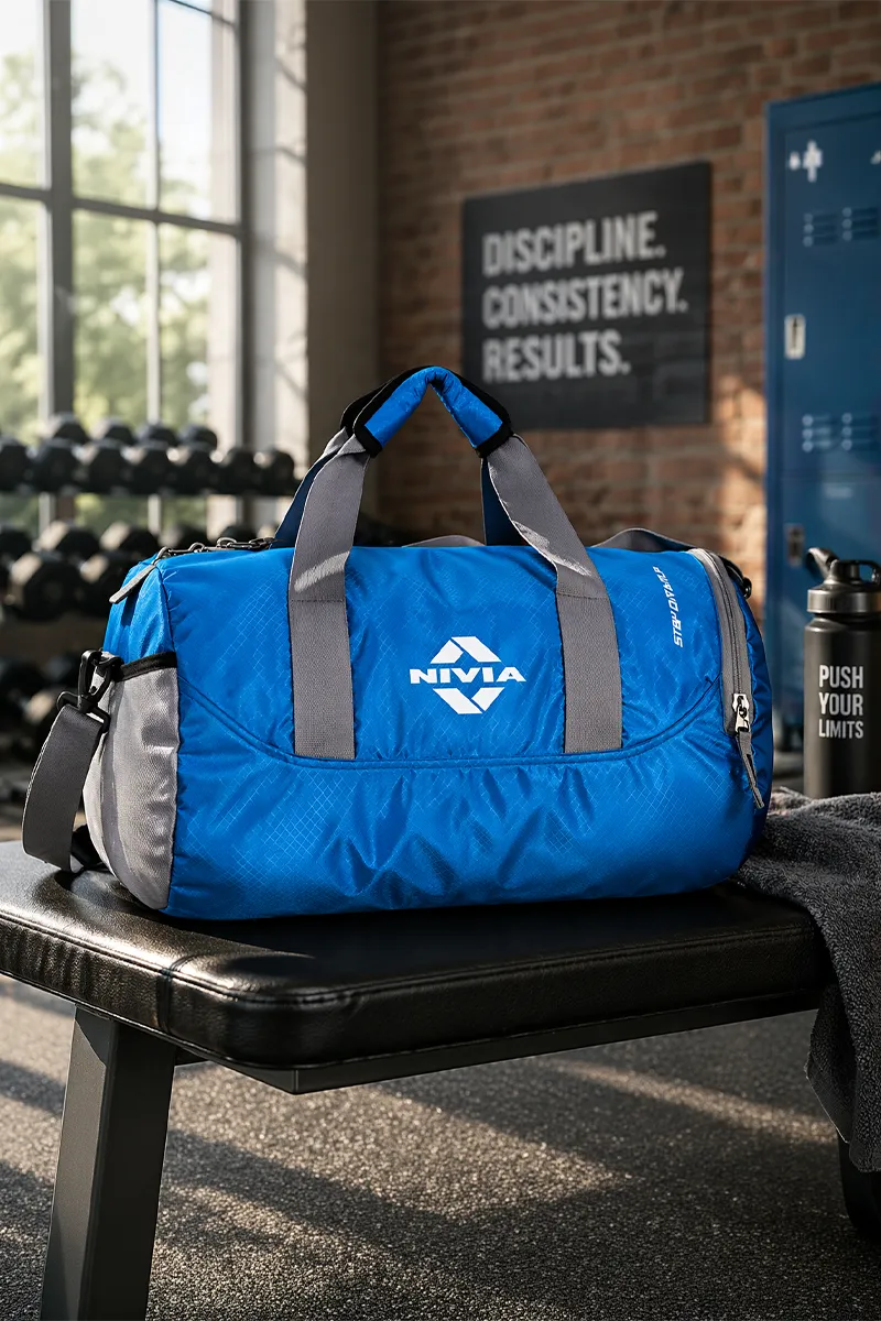 Nivia Beast Gym Bag (Sky Blue) - Large