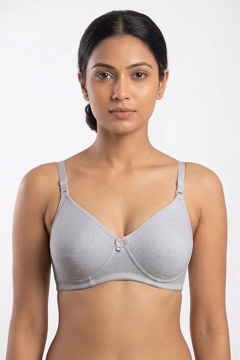 Cotton Blend Non Padded Bra for Women 019498GRE40