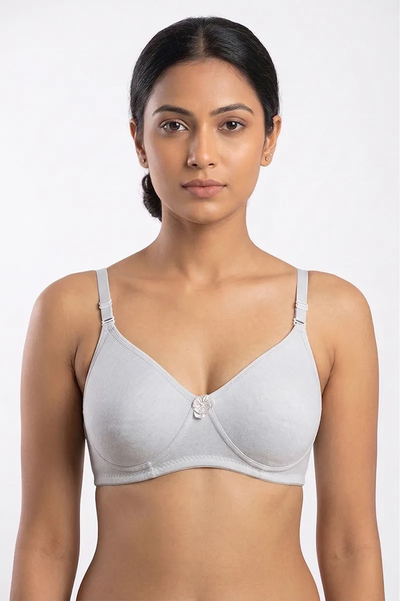 Cotton Blend Non Padded Bra for Women 019498LIGGRE40