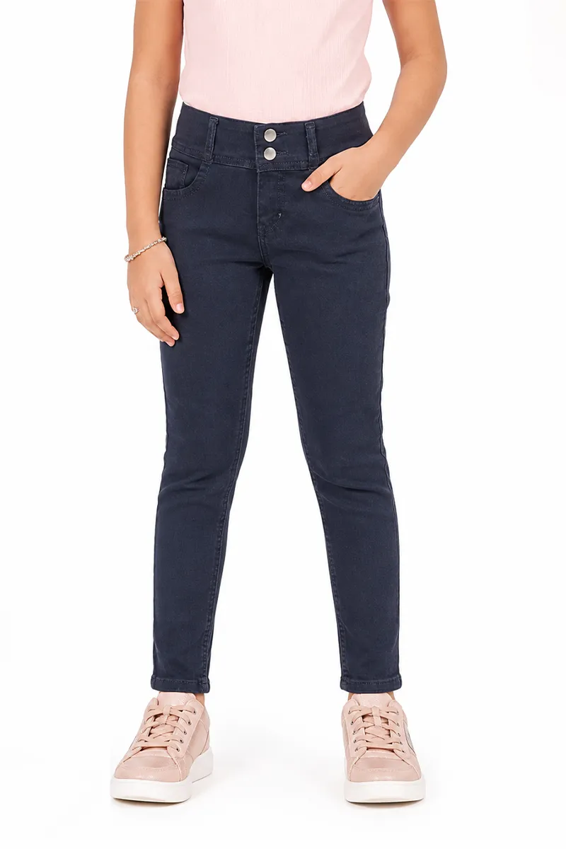 Girl's Denim Solid Regular Fit Jeans 019529910YRSDARGRE