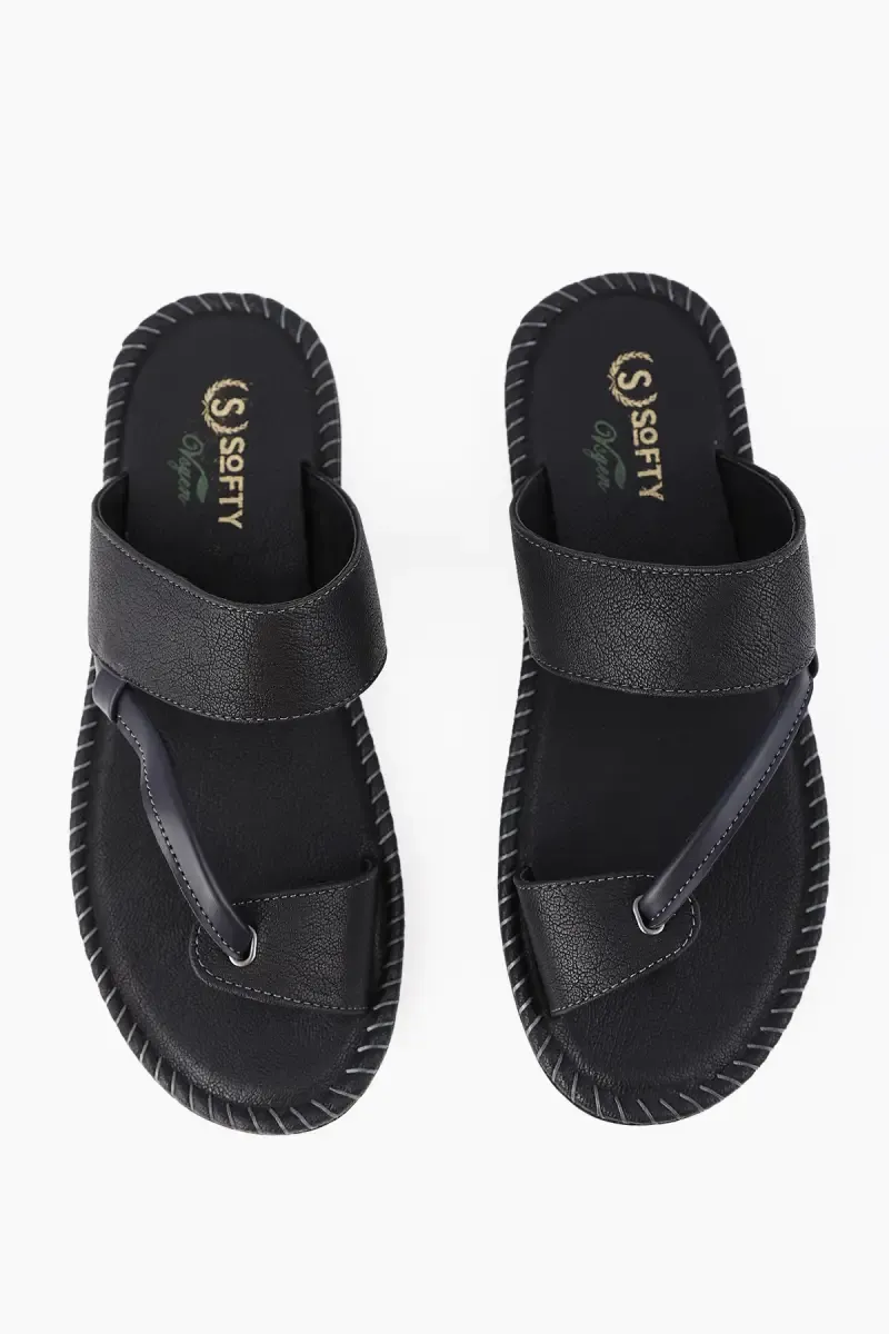 Men's Ring Toe Comfort Synthetic Leather Slippers