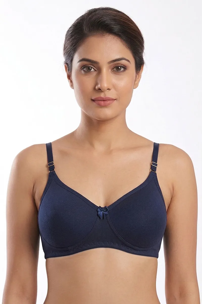 Cotton Blend Padded Bra for Women  019596NAVBLU36