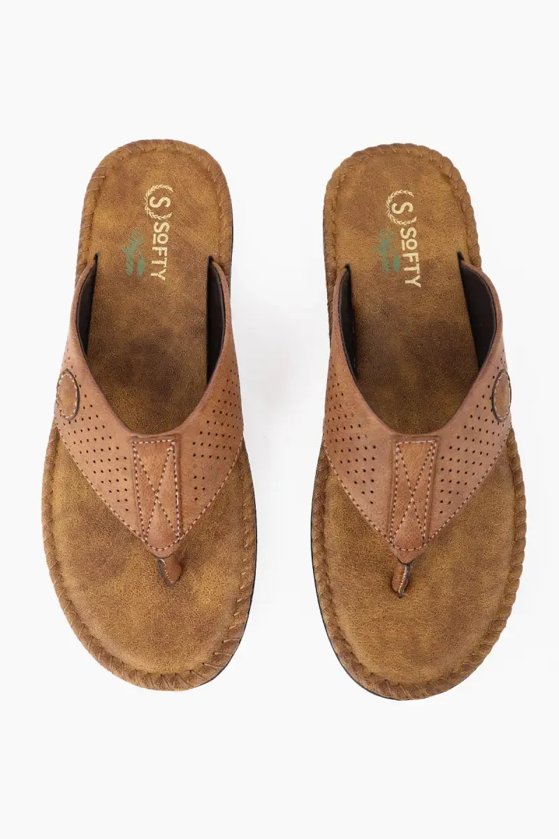 Casual Synthetic Leather Slip-On Slippers for Men