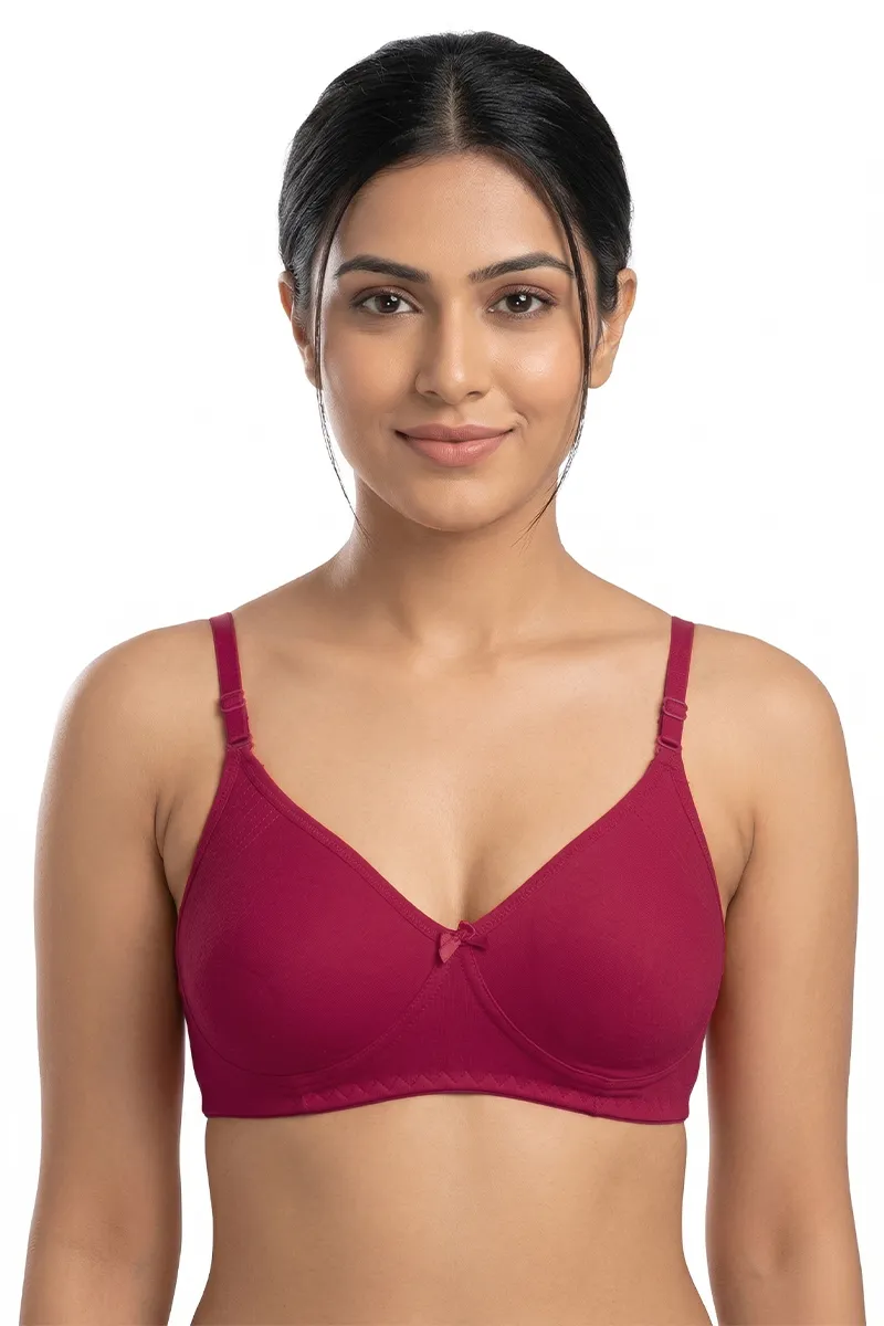 Cotton Blend Non Padded Bra for Women  019617MAR40