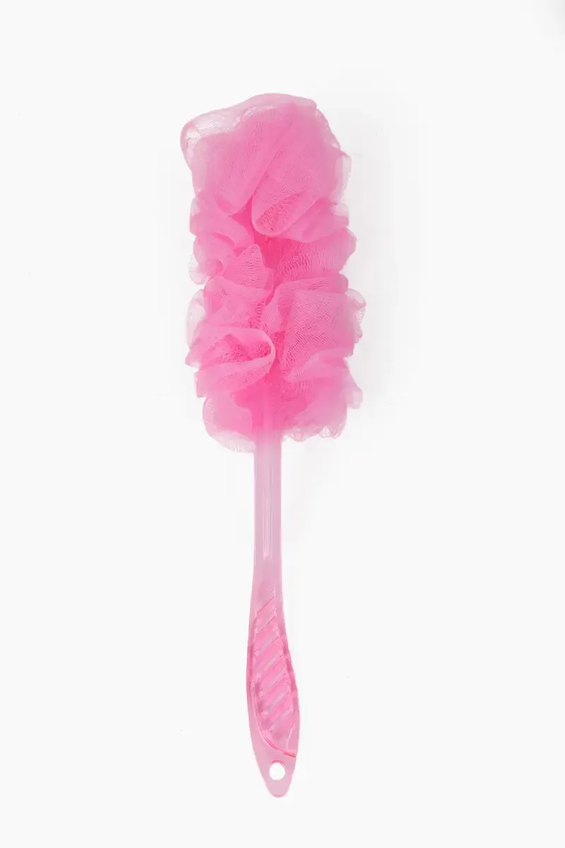 Luxury Long Handle loofah - Pink (Pack of 1)