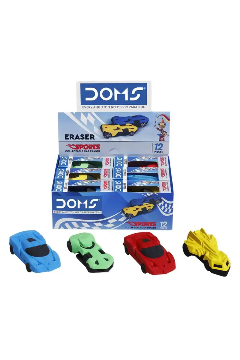 Doms Sports Collectable Car Eraser - Pack of 12