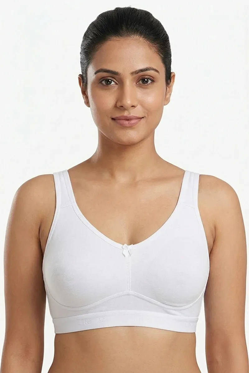 Cotton Blend Non Padded Bra for Women  019651WHI40