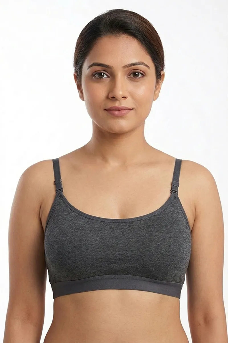 Cotton Blend Padded Sports Bra for Women  019658ANTMEL32