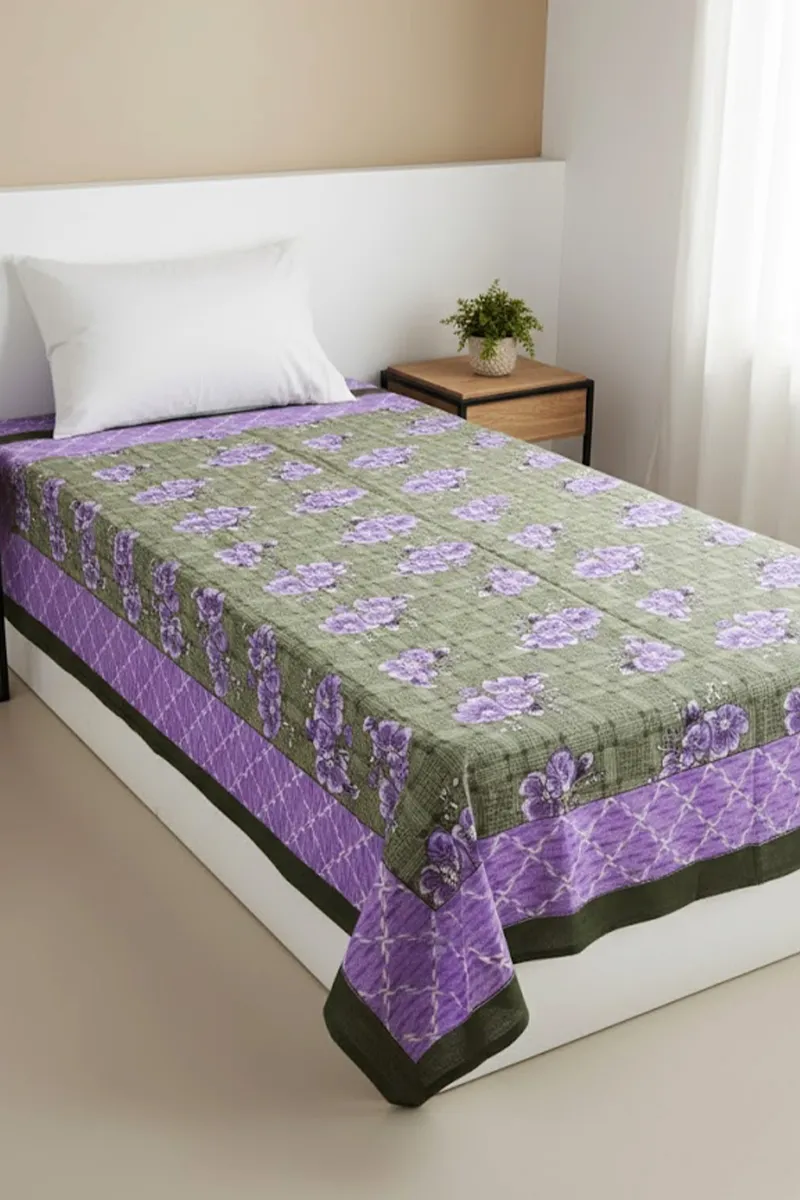 Single Bed Sheet (55x77) Green & Purple 01967455X77INCGRE&PUR