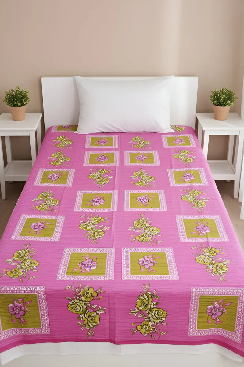 Tibra Cotton Printed Single Bedsheet - 1 Pc