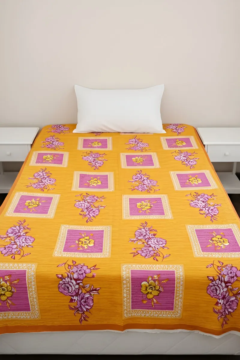 Tibra Cotton Printed Single Bedsheet - 1 Pc