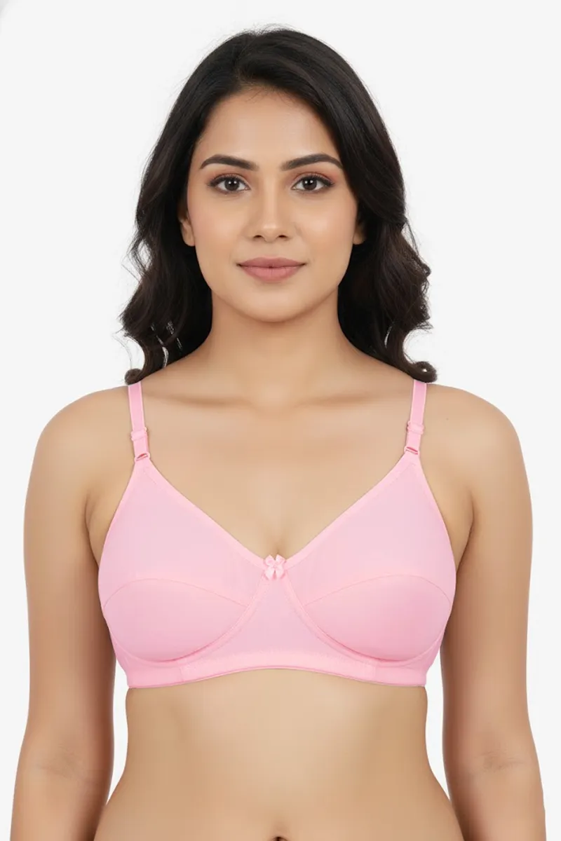 Cotton Blend Non Padded Bra For Women  019682BABPIN34