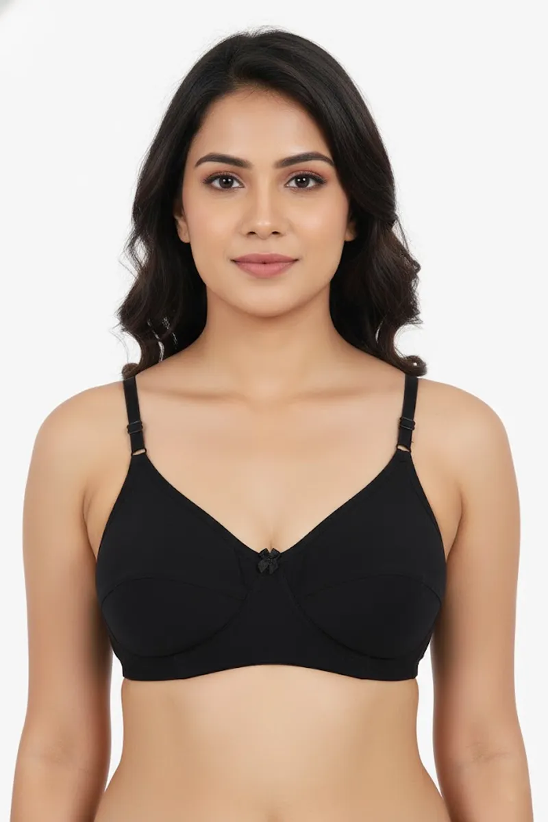 Cotton Blend Non Padded Bra For Women  019682BLA36
