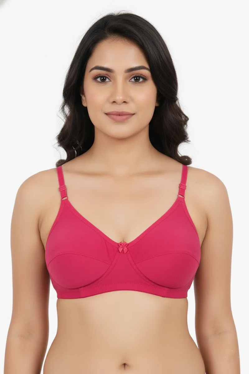 Cotton Blend Non Padded Bra For Women  019682DEEPIN32