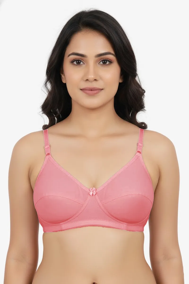 Cotton Blend Non Padded Bra For Women 019682PEA32