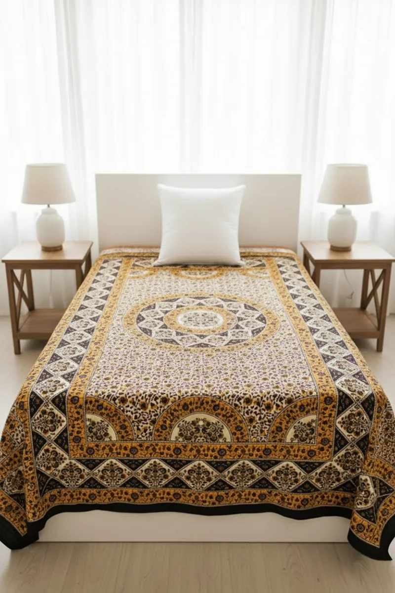 Single Bed Sheet (56X76) Black & Yellow 01971656X76INCBLA&YEL