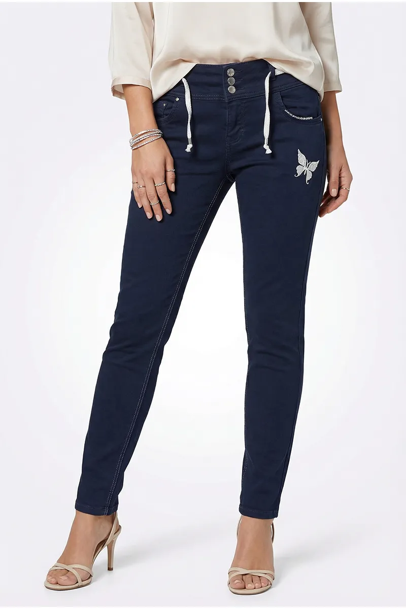 Denim Solid Jeans for Women 01972028BLU