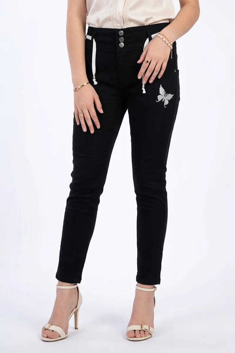 Denim Solid Jeans for Women 01972036BLA
