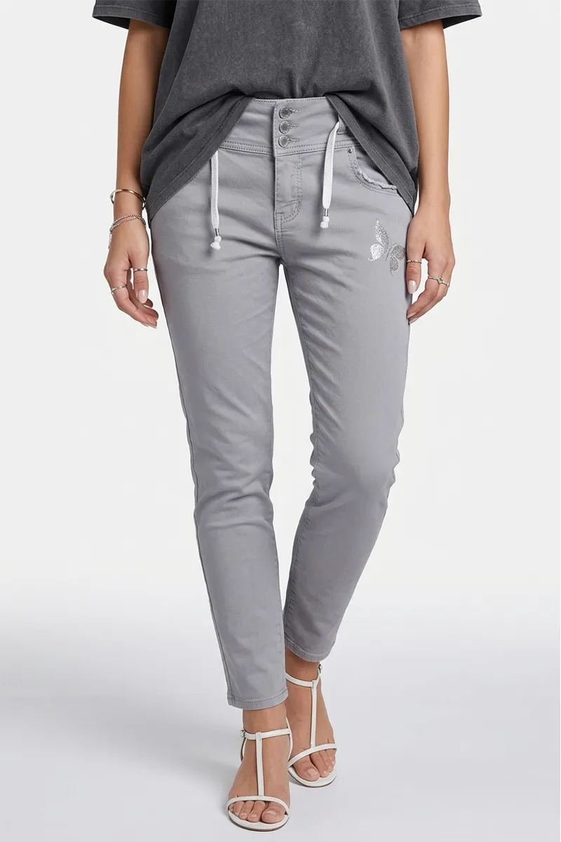 Denim Solid Jeans for Women 01972036GRE