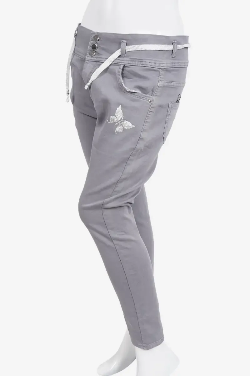 Denim Solid Jeans for Women 01972036GRE