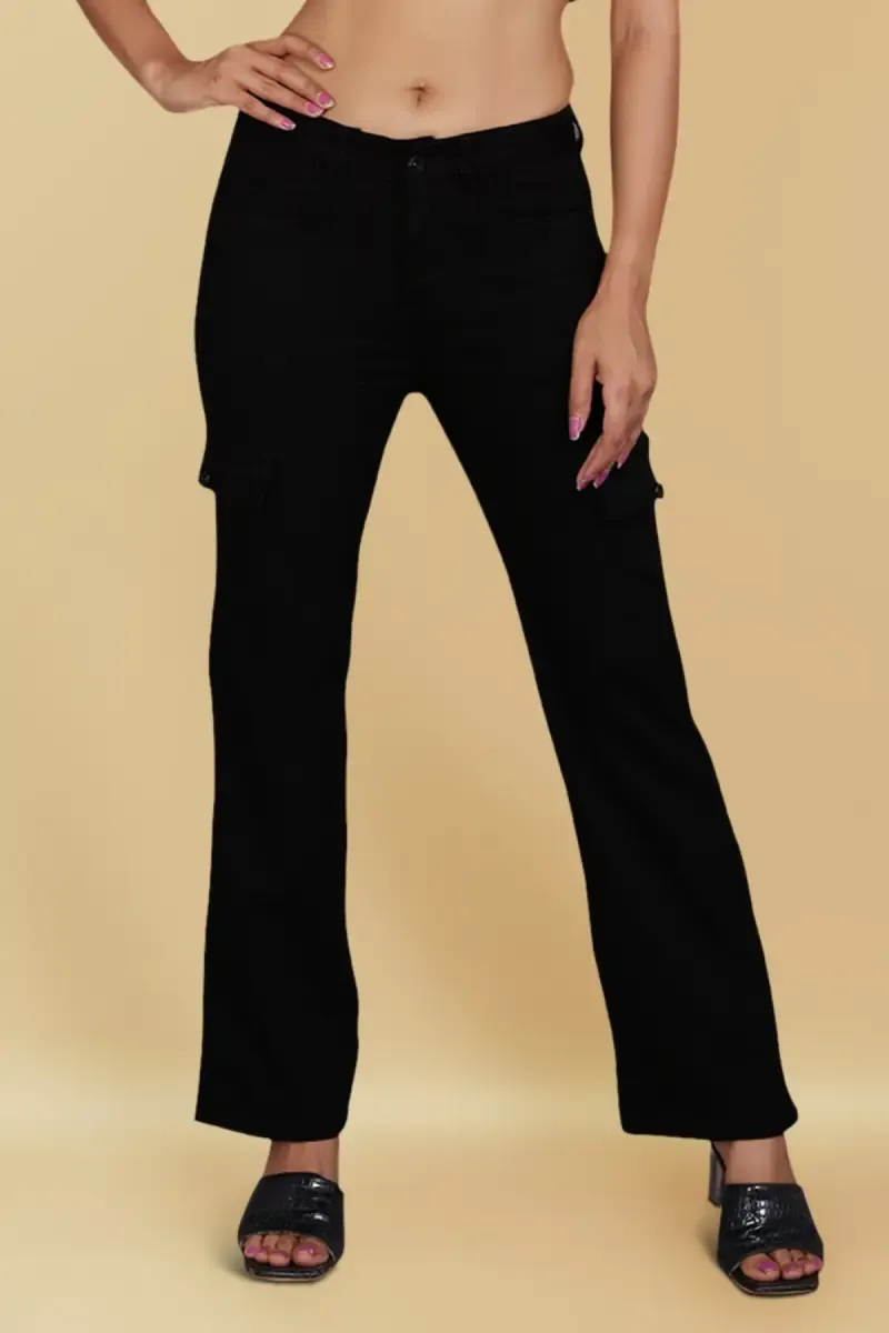 Denim Solid Mid Rise Jeans for Women 01972928BLA