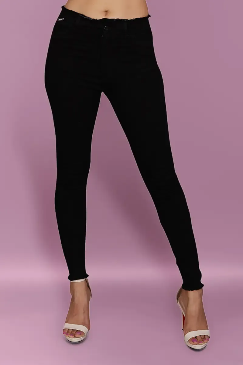 Denim Solid Jeans for Women 01973036BLA