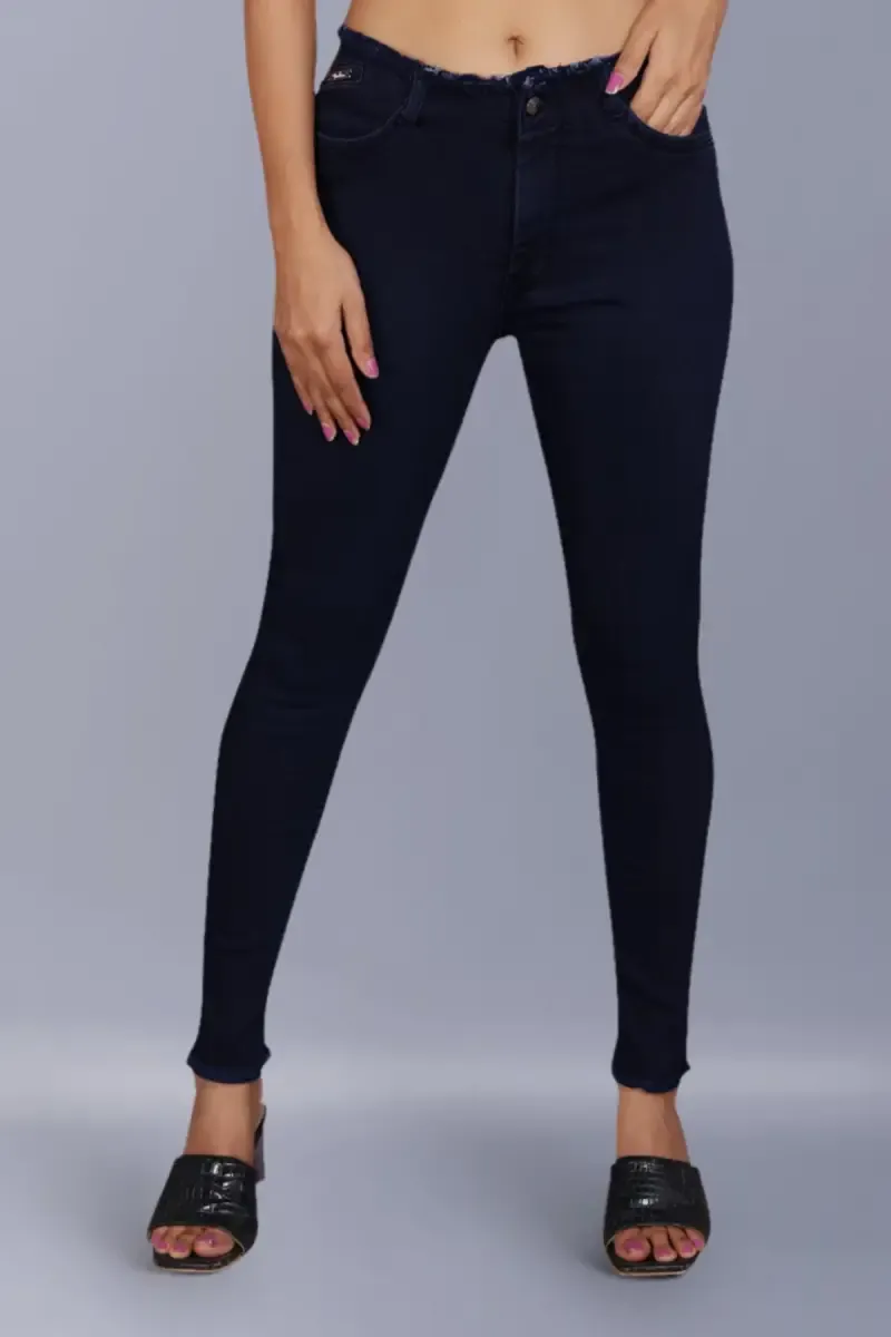 Denim Solid Jeans for Women 01973036NAVBLU