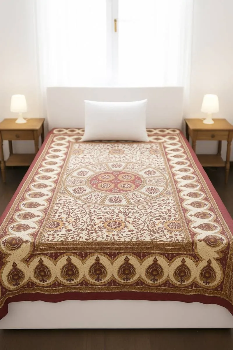 Tibra Cotton Printed Single Bedsheet - 1 Pc