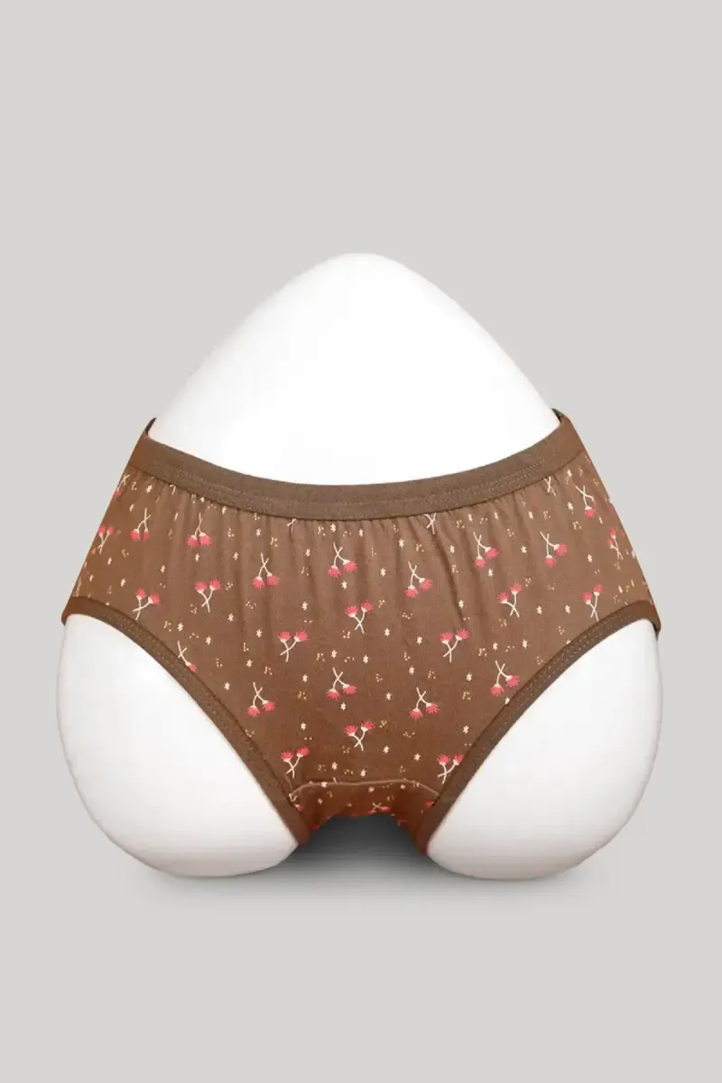 Cotton Blend Printed Hipster Panties for Women 019769MBRO