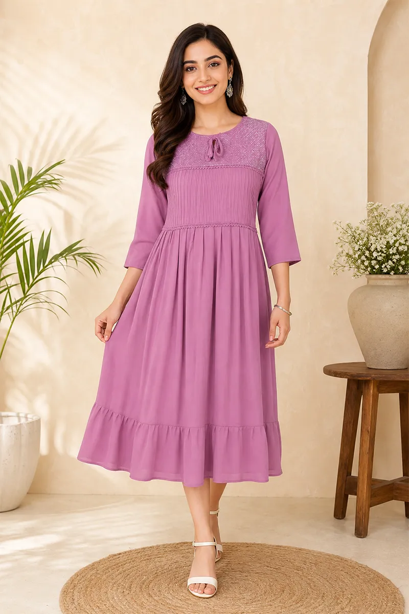 Cotton Blend Solid Kurti for Women 019802LMAU