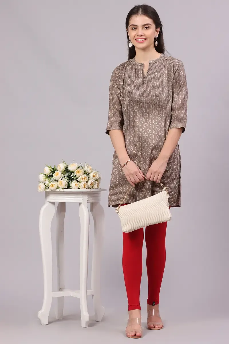 Women's Cotton  Motif Printed Kurti 019822XXLGRE