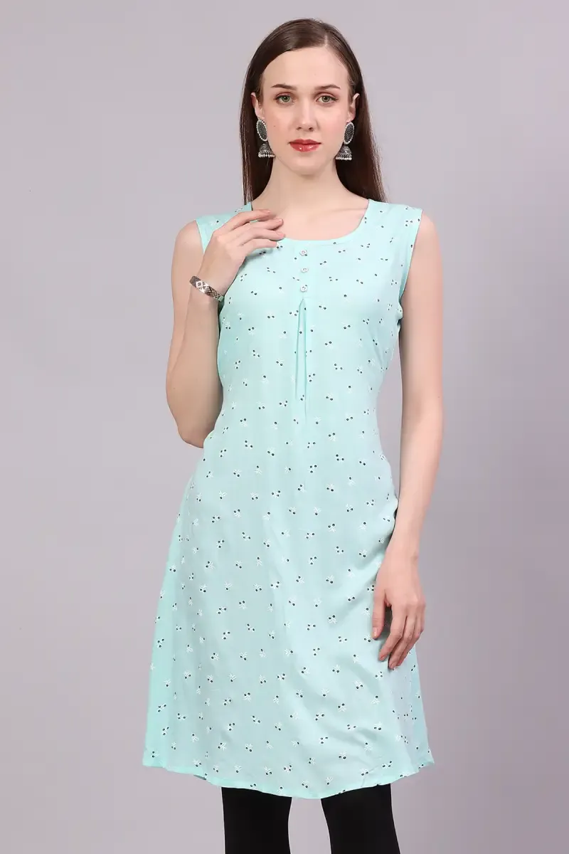Women's Rayon Printed A-line Kurti