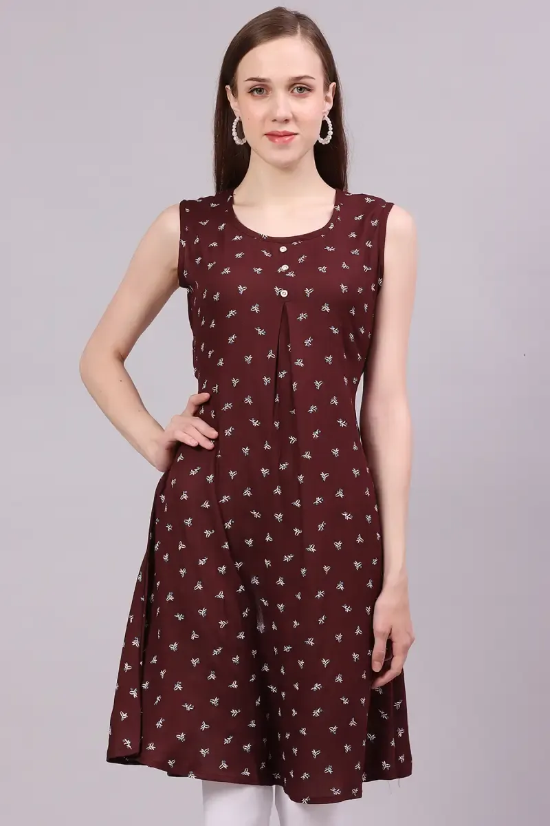 Women's Rayon Printed A-line Kurti