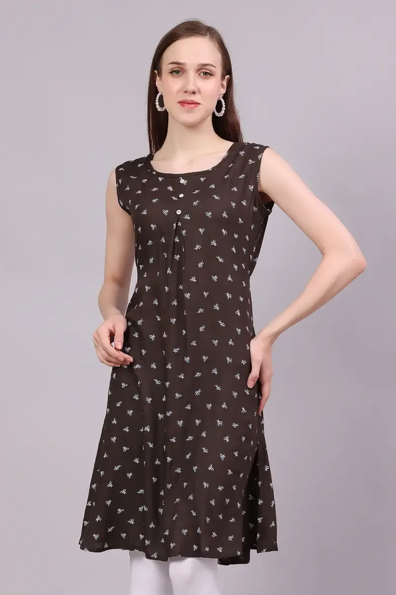 Women's Rayon Printed A-line Kurti