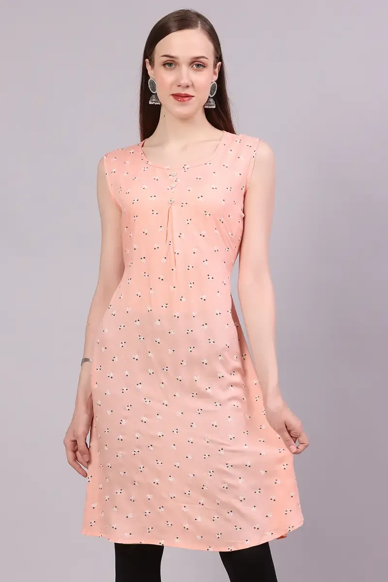 Women's Rayon Printed A-line Kurti