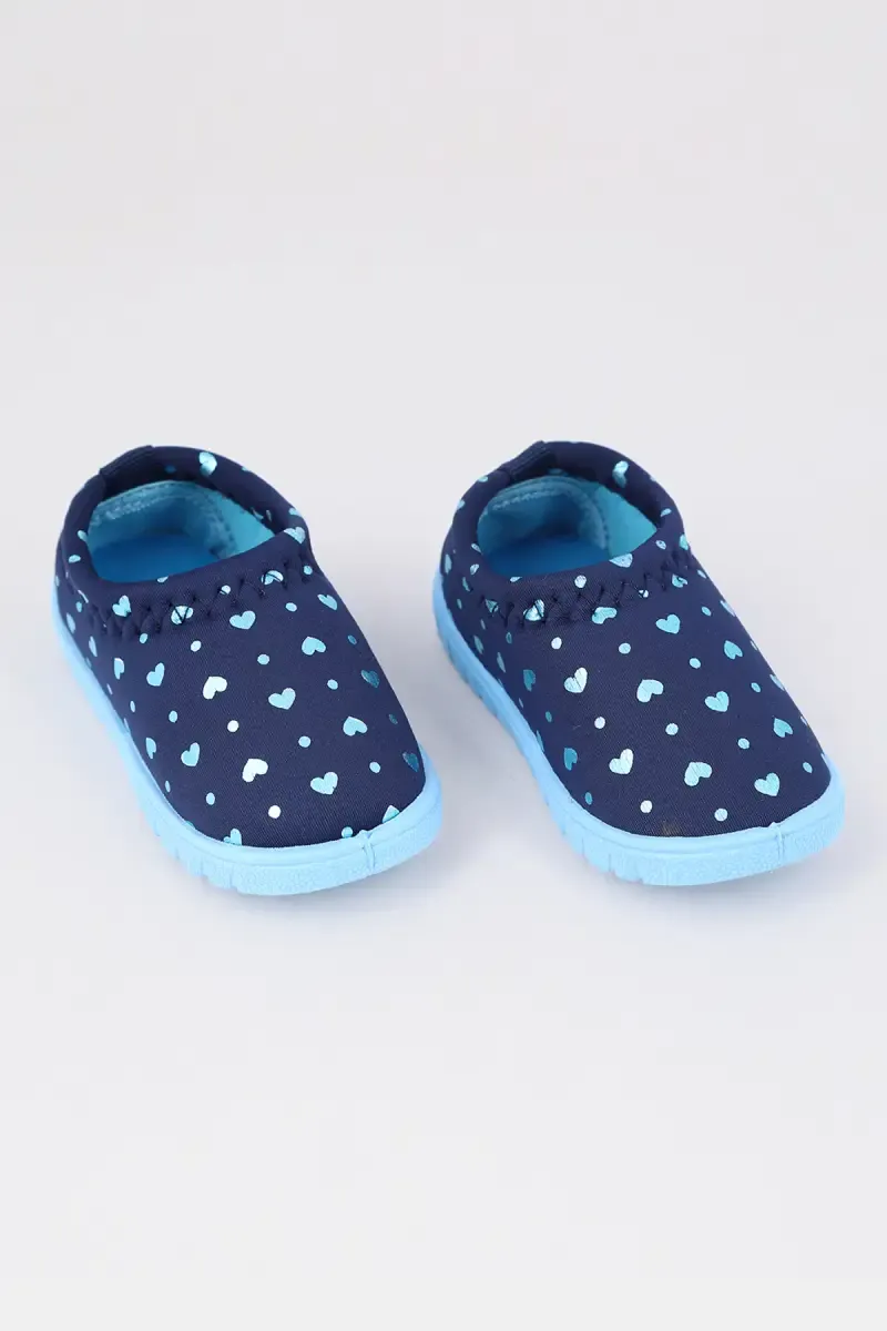Girl's Heart Printed Round Toe Shoes