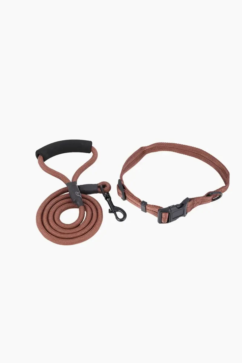 Canine Nylon Dog Rope Leash With Collar (Brown) - 1.5 mm 019918BRO1.5