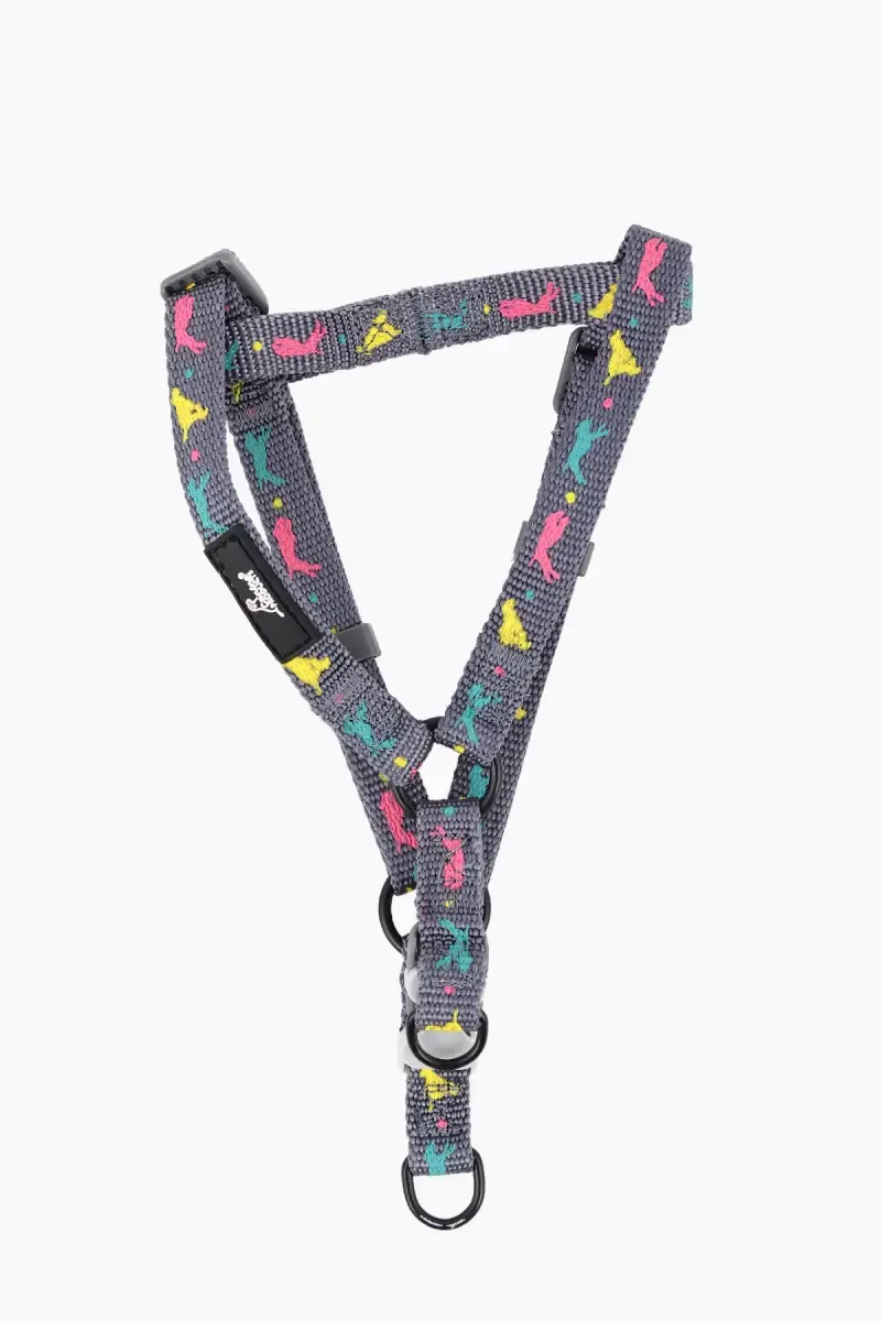 Canine Nylon Printed Body Collar For Dog (Navy Blue) - 1.0 Cm 