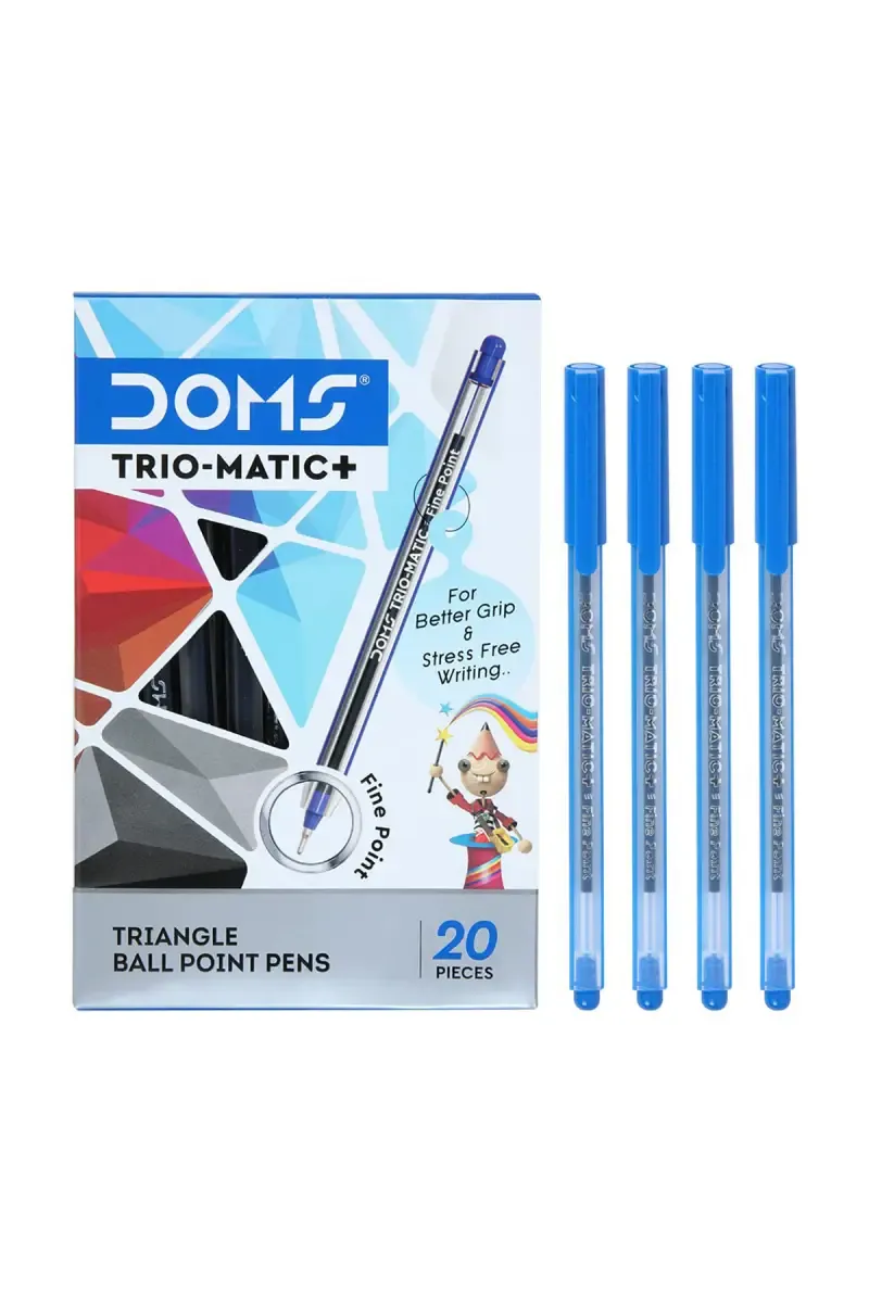 Doms Triomatic+ Triangle Ball Point Pen - Pack Of 20