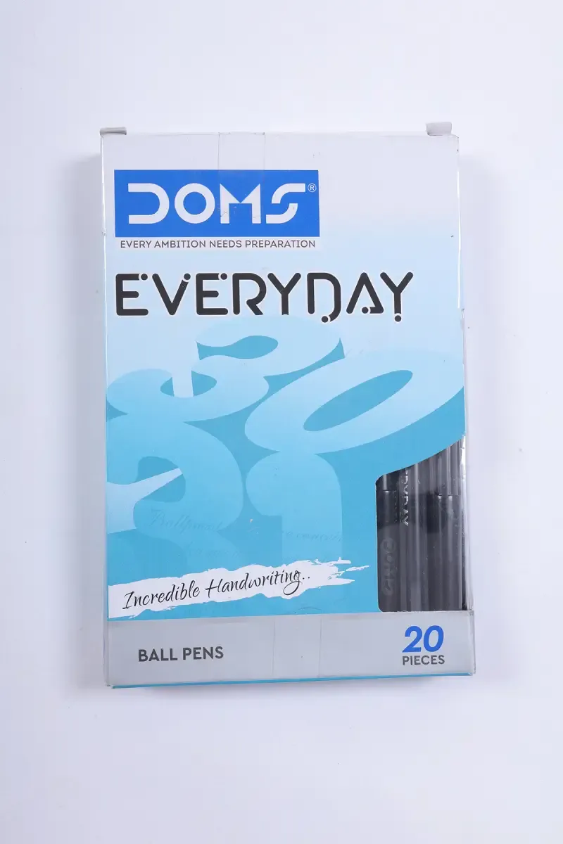 Doms Everyday Ball Pen, Balck  - Pack of 20