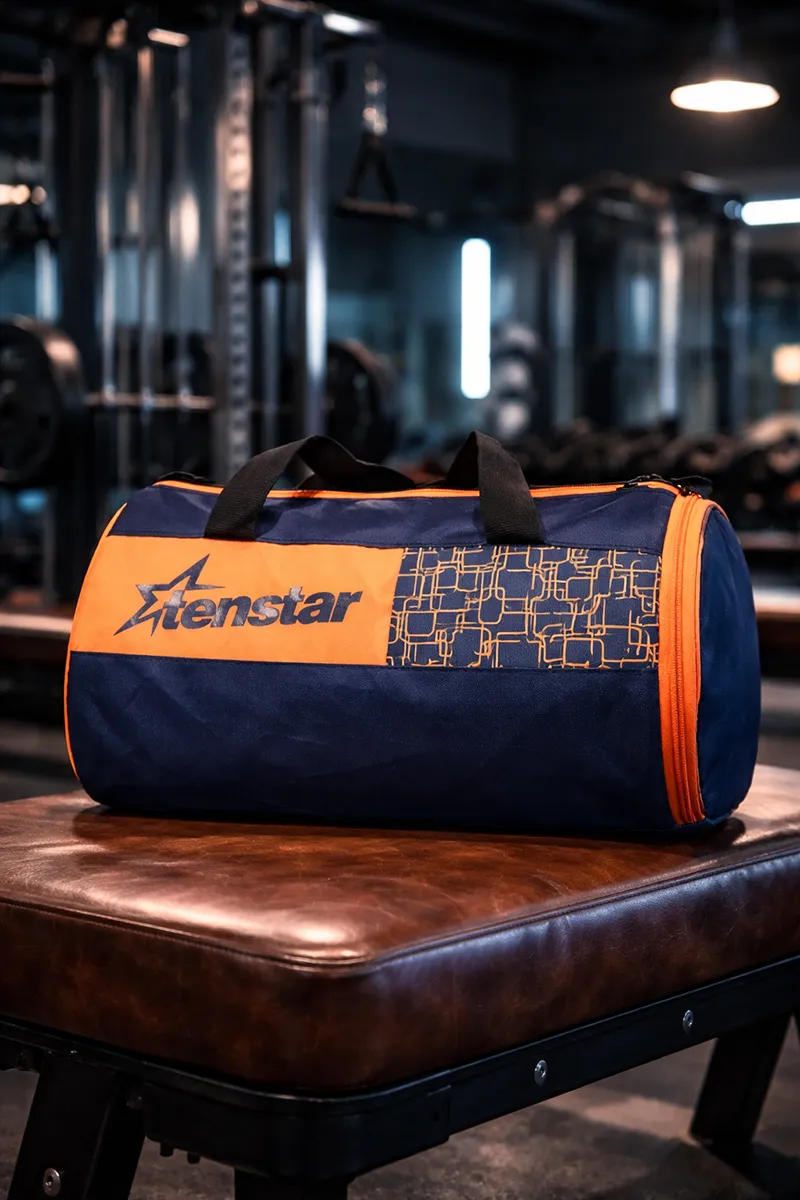 Gym Bag/Duffle Bag (Blue/Orange) - Medium