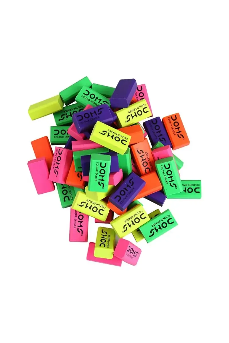 Doms Coloured Erasers (Multicolor) - Pack Of 100