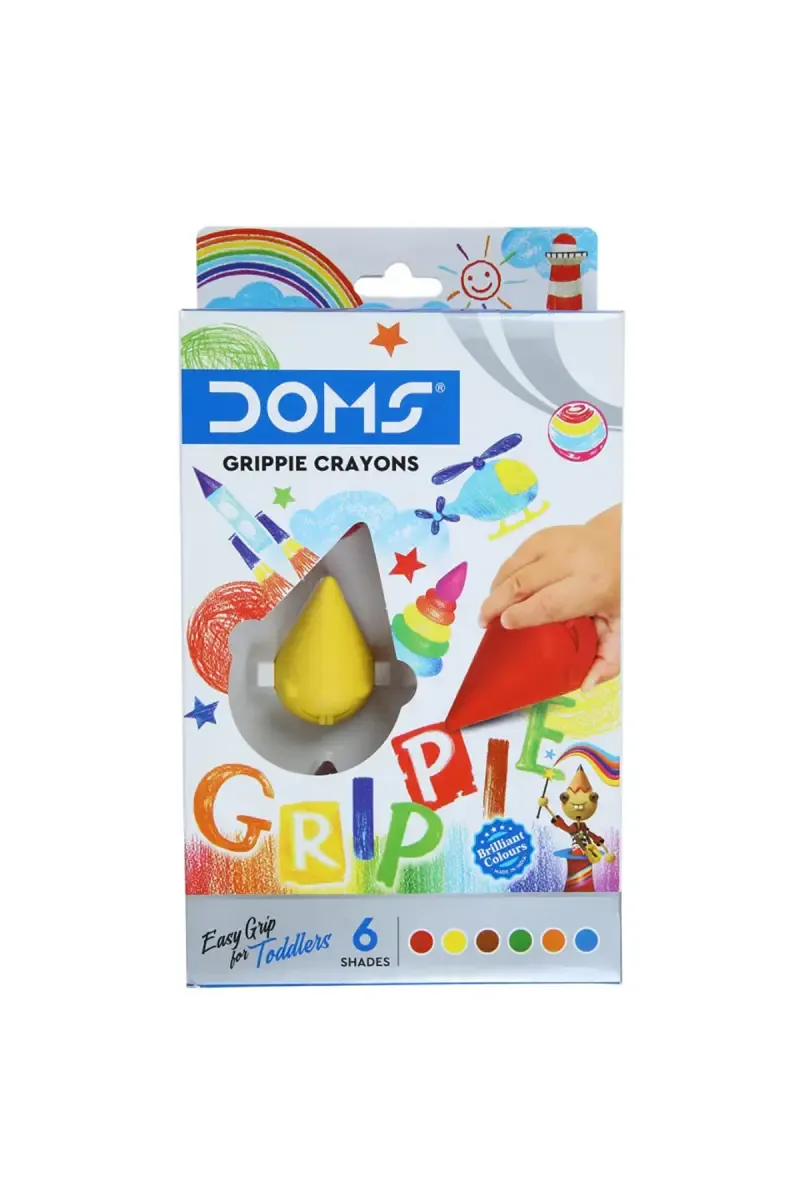 Doms Grippie Plastic Crayons - 6 Shades